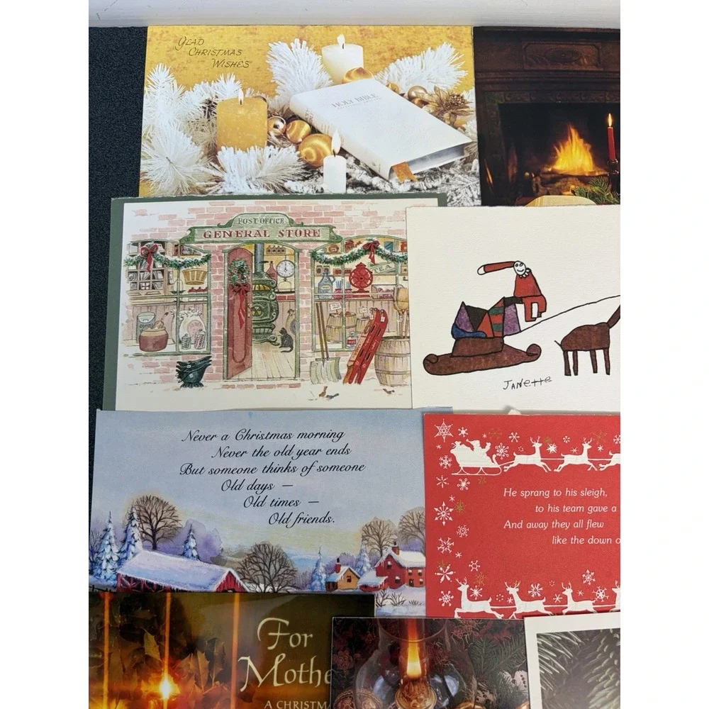 Vintage Christmas Cards Fronts ONLY Traditional Scrapbooking Decoupage Lot 50+